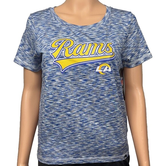 New Era LA Rams Womens Size XL Blue T-Shirt On Field Apparel Los Angeles NFL New - Picture 1 of 8